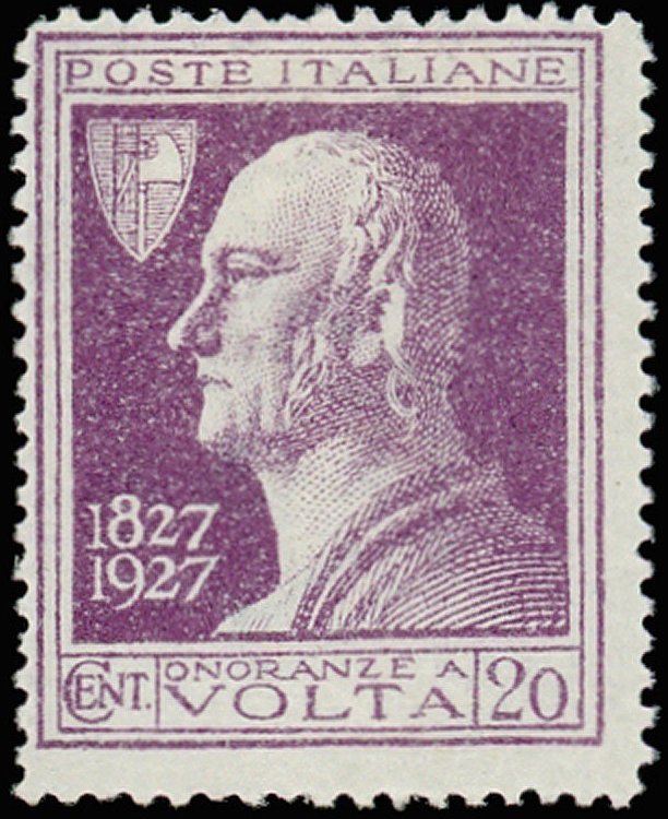 Train Stamps : Italy 1927 : Alessandro Volta : 20c without colonial overprint